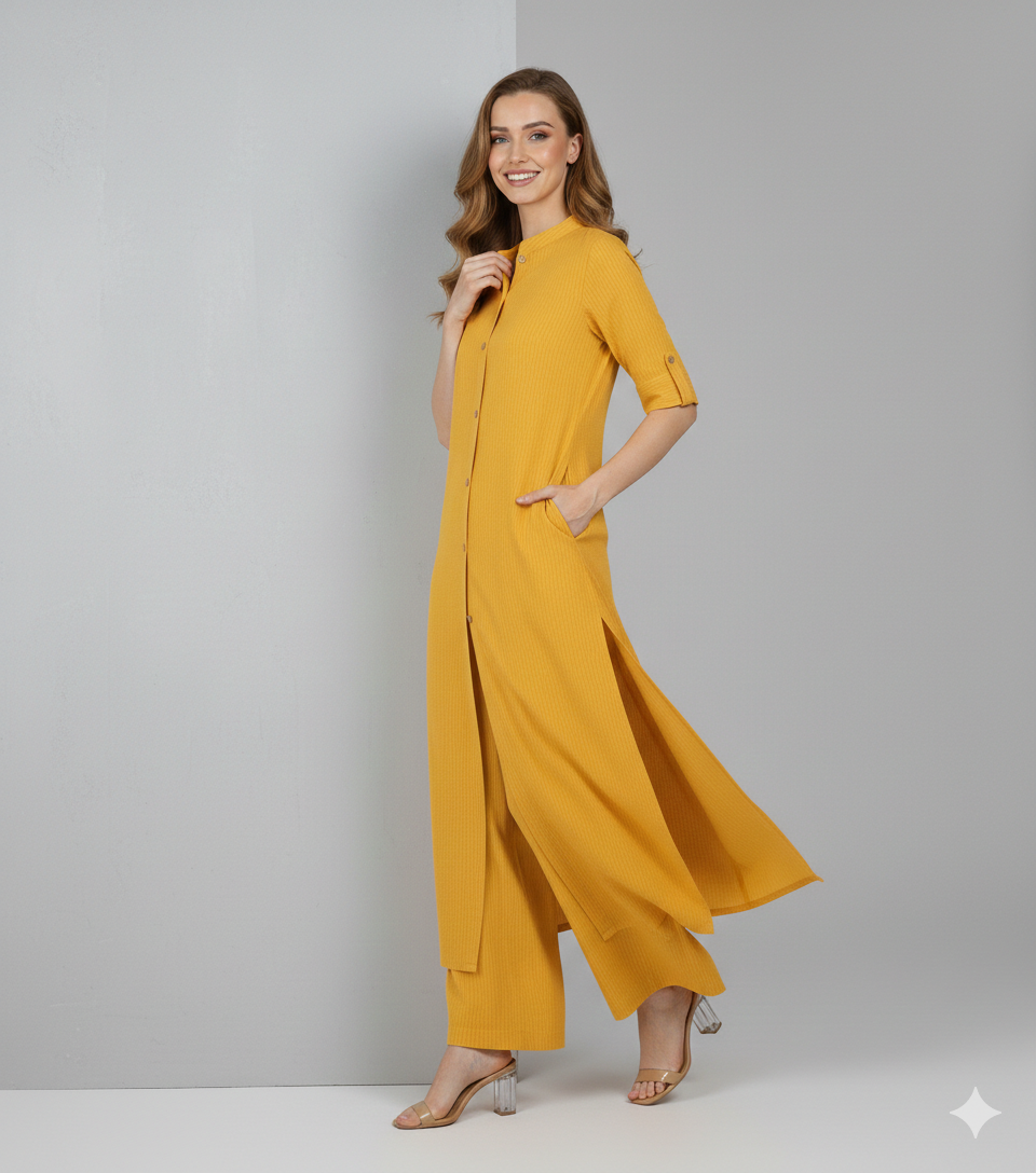 Longline Button-Down Tunic