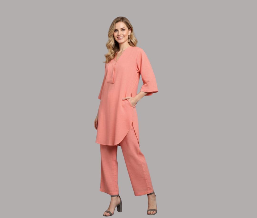 Peach Fuzz Cotton Co-ord Set