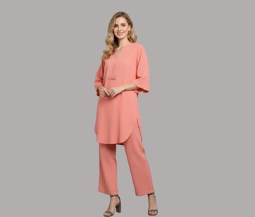 Peach Fuzz Cotton Co-ord Set
