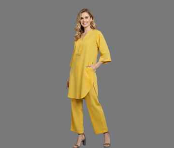 Yellow Cotton Co-ord Set