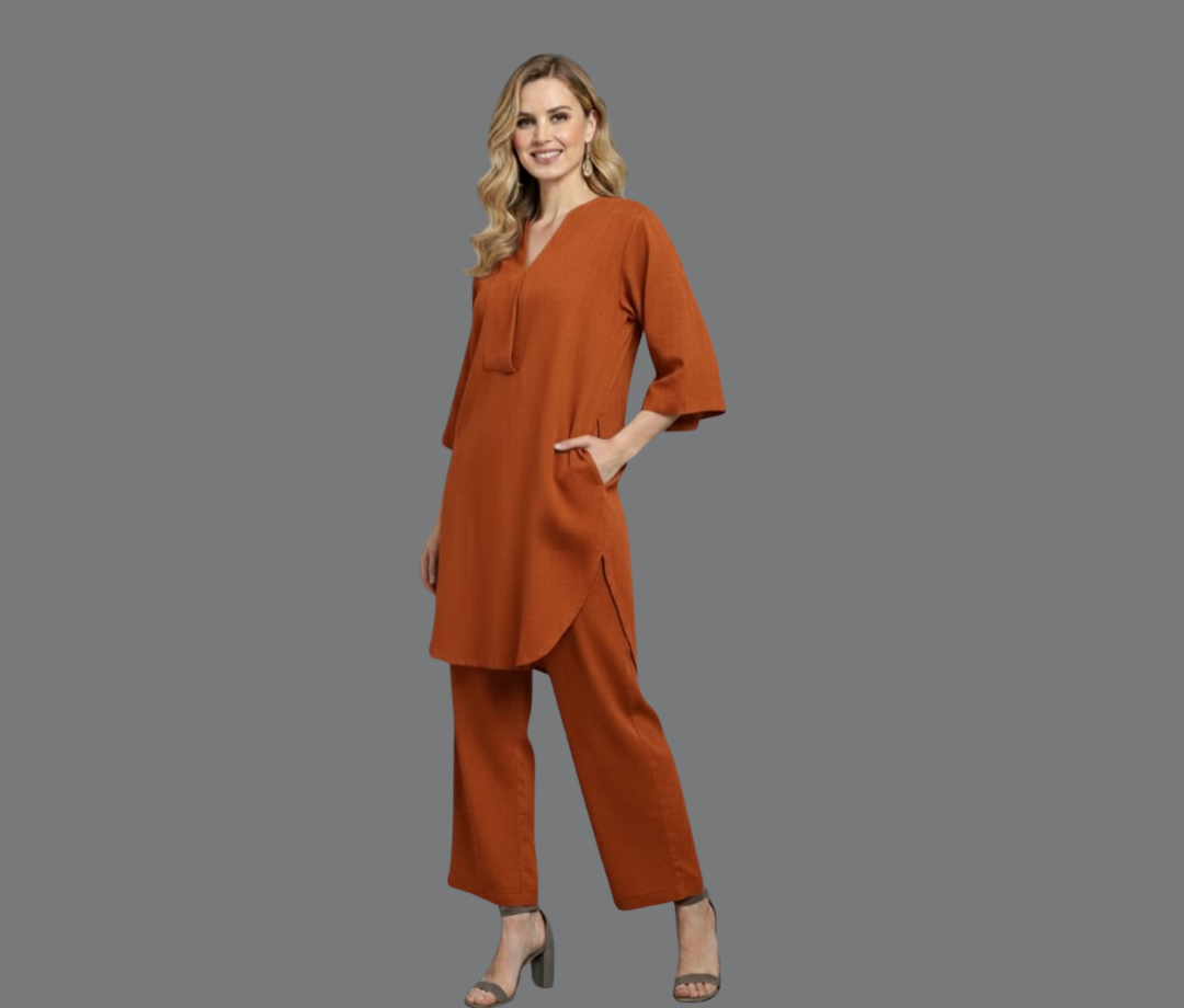 Rest Orange Cotton Co-ord Set