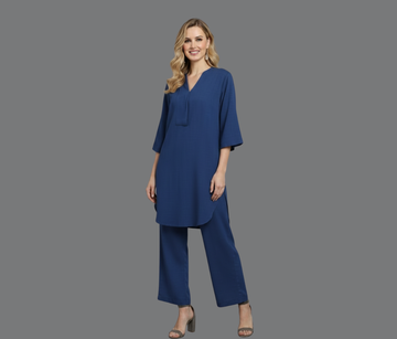 Blue Cotton Co-ord Set