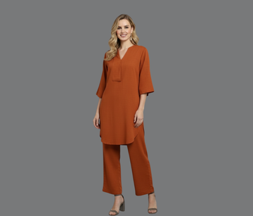 Rest Orange Cotton Co-ord Set