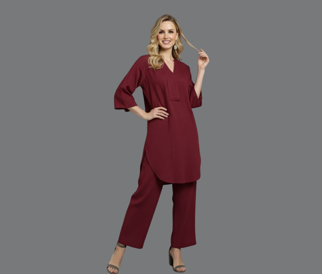 Cremson Cotton Co-ord Set